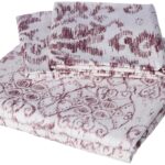 Spaces 100% Cotton Double Bedsheet (228 Cm X 274 Cm / 43 Cm X 68 Cm) | 144 Tc Percale Ornate Bedsheet & Pillow Covers Set (Dark Brown)- Evoke