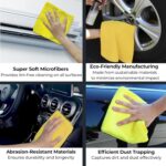 Microfiber Cloth (Grey, Pack of 4) 40x40 CMS - 350 GSM Thick Lint & Streak-Free Multipurpose Cloth - Automotive Microfibre Towel for Car Bike Cleaning Polishing Washing & Detailing