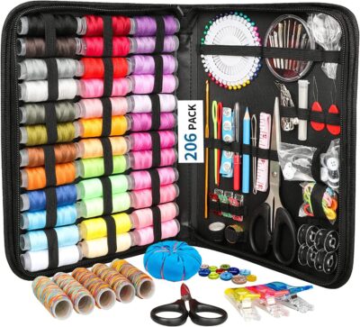 FELTHOUSE 206 Pcs Premium Sewing Kit | Complete Tailoring & Thread Box Set | Ideal for Home, Travel & DIY Hand Sewing