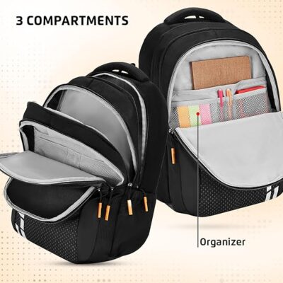 Safari Verge 37L Casual Printed Backpack, 3 Compartments, Raincover, Armor Base, Organizer, Bottle Holder, Front Pocket, School Bag for Boys and Girls, College Bag, Office Bag, Travel Bag