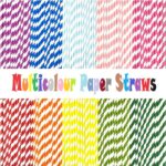 Multicolor Paper Straw for Parties, Smoothies, Beverages | 7.75 Inches Disposable Drinking Straws | Vibrant and Durable Straws for Kids and Adults | Ideal for All Type of Events | Pack of 200