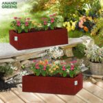 400 GSM Environmentally Friendly Geo Fabric Plant Grow Bag Suitable for Terrace and Flowers Vegetable Gardening (Maroon, 24X9X6 Inch Pack of 2)