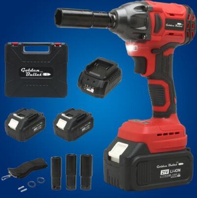 Golden Bullet Cordless Brushless Impact Wrench - 300 Nm Torque, 3.0Ah Li-ion Batteries, ?Square Drive 1/2 inch Drive (Cordless)