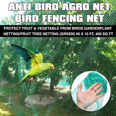 Bird Fencing Net Protect Fruit & Vegetable from Birds Garden Plant Netting/Fruit Tree Netting (Green) 50 x 10 FT, 500 Sq Ft.