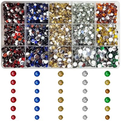 Rhinestone Multicolour Embellishments for Craft | Flat Back Resin Kundan Stones for Jewellery, Embroidery, Clothes & DIY Projects (Multicolor 1)