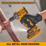 Ingco Cordless Impact Wrench, Fixed Square Brushless Motor, 1/2 ", 450 NM With 2 PCS Sockets, 2 PCS Batteries, 1 PCS Charger