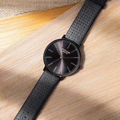 Sonata Poze Quartz Analog Black Dial Leather Strap Watch for Men-SP70025NL01W