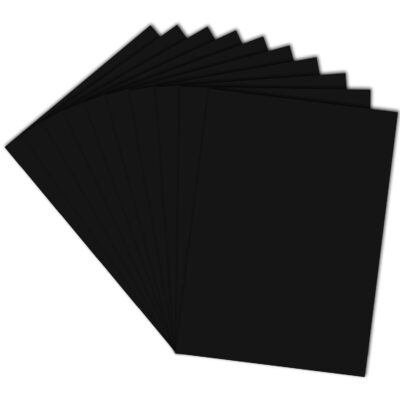 Lakeer A4 Black Color Paper | 180–210 GSM, Pack of 25 Sheets | Double-Sided Colored Paper for Art, Craft, Scrapbooking & School Projects