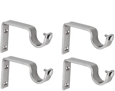 Z L Enterprises Stainless Steel Curtain Brackets – Silver, Pack of 4