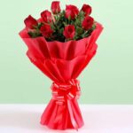 EG2i Fresh 8 Red Rose Bouquet with Gift Wrapping | Romantic Floral Bunch for Birthday, Anniversary, Wedding, Valentine’s Day & Mother’s Day | Same Day Delivery