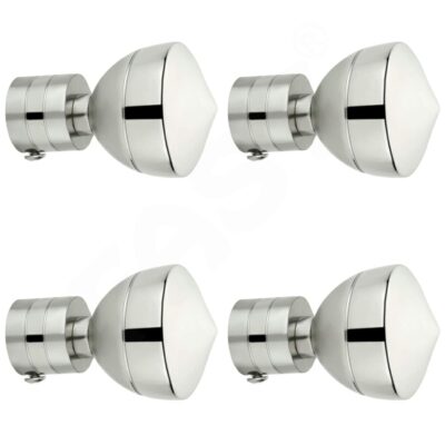 FAST CBS70 Stainless Steel Curtain Rod Finials (Pack of 4, Silver, 1-Inch)