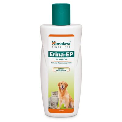 Himalaya Erina-EP Shampoo for Dogs & Cats – Anti-Tick & Flea Neem + Eucalyptus Formula | Soothes Skin Irritation & Protects Skin Health (200 ml)