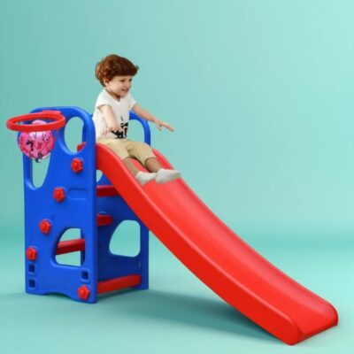 HerHome Slide for Kids – Super Senior Slider with Basketball Ring | Indoor & Outdoor Play Toy for Boys & Girls | Age 1–5 Years | EN71 Certified | Easy Assembly | Plastic