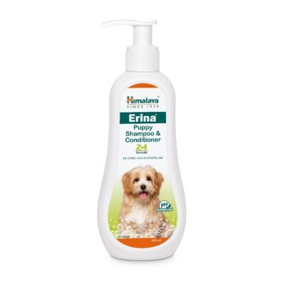 Himalaya Erina Puppy Shampoo & Conditioner – No Tear, Mild Cleansing & Conditioning | Balanced pH, Natural Oats & Lavender Oil (200 ml)