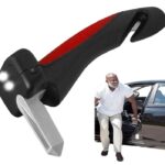 5-in-1 Car Support Handle with Window Breaker – Easy Grip Safety Tool for Seniors | Seat Assist Bar for Car Entry & Exit | car Accessories 2025 (Red)