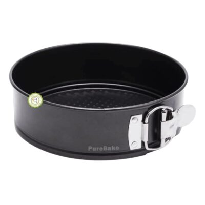 PureBake 8-Inch Non-Stick Cake Mould with Removable Base (SGS Certified, Black)