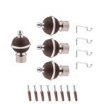 GLOXY Stainless Steel & ABS Curtain Brackets – Brown, Pair of 2