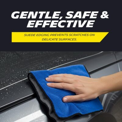 500 GSM Pack of 2 (40x40 cm) Microfiber Cleaning Cloth for Car Double Sided, Super Absorbent, Lint-Free & Scratch-Free, Durable Ultra-Plush Cleaning Towel for Car, Bike & Glass