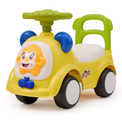 Amazon Brand – Jam & Honey Ride-on Car for Kids | Push Car with Backrest & Under-Seat Storage | Indoor & Outdoor Play | BIS Approved | Age 24+ Months | Yellow