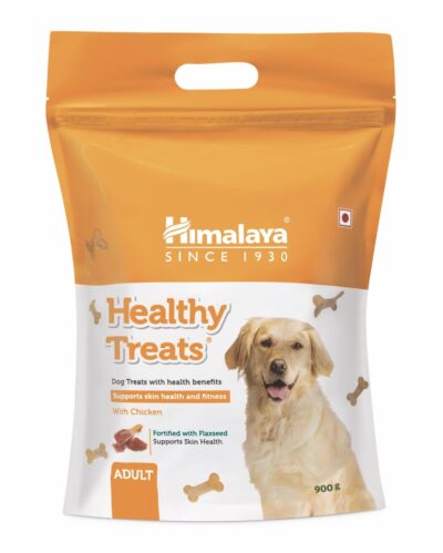 Himalaya Healthy Dog Biscuit Treats for Adult Dogs – Chicken Flavor | Enriched with Flaxseed & Gokshura for Skin & Coat Health | Training & Rewards (900 g)