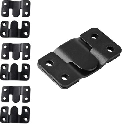 Elexa Stainless Steel Z-Shaped Picture Hangers – Flush Mount Brackets for Frames, Mirrors & Shelves (Pack of 4, Black)