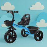Qumon Arrow Kids Tricycle with Seat Belt & Dual Baskets – Sky Blue