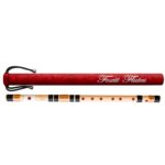 FOXIT MUSICAL Right Handed C Natural With Velvet Cover | Tuned With Tanpura A=440Hz | PVC Fiber (Beige Flute With Black & Orange Threads)