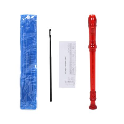 JUAREZ JRF100RD Claró Descant German Style 8 Holes Soprano Recorder Flute with Cleaning Rod Suitable for School Ensembles | Home Practice | Music Classes | Gift, Red with Cleaning Rod & Case