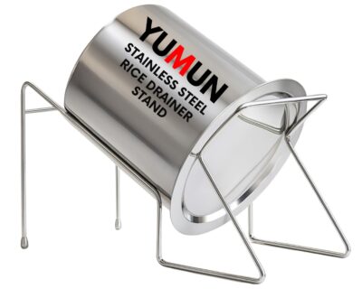 Yumun Stainless Steel Rice Pot Drainer Stand | Multi-Purpose Rice, Pasta & Vegetable Strainer | Hands-Free Rice Cooker Vessel | Durable, Rust-Free & Easy to Clean | Silver