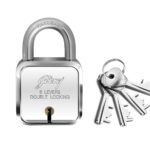 Godrej I-Square 6 Lever Padlock – 50mm, 4 Keys, Double Locking, Corrosion Resistant (Silver Finish)