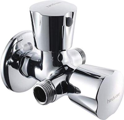 Hindware Contessa NEO Brass Angular Stop Cock 2-Way (Chrome, Silver)