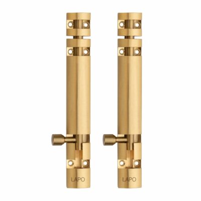 LAPO 2 Pack Heavy Duty Aluminium 8-Inch Tower Bolt – PVD Gold Finish Door & Window Latch