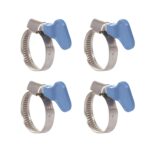 NEW WARE Adjustable Stainless Steel Hose Clamps with Key – 1 Inch Diameter, Multicolor, Pack of 4