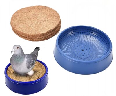 Birds Mini World Pigeon Nest Bowl with Coconut Palm Mat – Breeding & Hatching Nest for Pigeons, Doves, Quails & Small Birds (1 Unit)