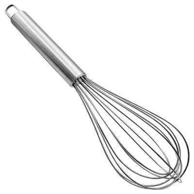 Entisia Stainless Steel Balloon Whisk | Hand Blender & Egg Beater for Whisking, Blending, Stirring & Cooking | Durable Pipe Handle Kitchen Utensil (20 cm)