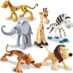 Toyshine Cartoon Animal Rubber Toy Set – Pack of 6, Non-Toxic