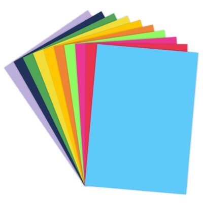 Paraspapermart A4 Color Paper | Premium Neon Colors Pack of 100 Sheets (10 Colors x 10 Sheets) | Art & Craft Paper for DIY Projects, Decorations & School Use