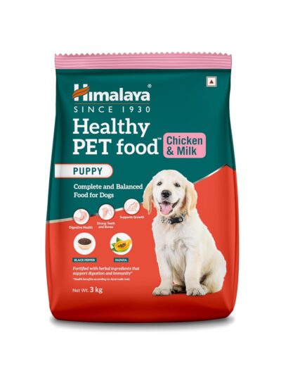 Himalaya Healthy Puppy Dry Dog Food – Chicken & Milk | Enriched with Herbs, Prebiotics & Probiotics | Supports Growth, Immunity & Digestive Health (3 kg)