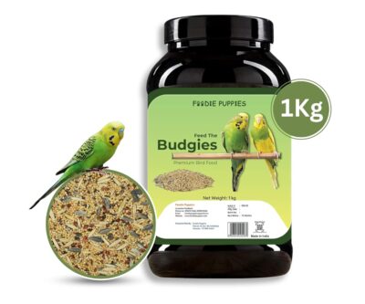 Foodie Puppies Bird Food for Budgies – Natural & Healthy Premium Mix Seeds with Canary, Sunflower, Oats & Niger | Daily Nutrition for All Life Stages (1 kg)