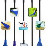 Buraq 5-in-1 Aquarium Cleaning Kit – Multi-Function Fish Tank Maintenance Tool Set with Algae Scraper, Gravel Rake, Sponge Brush, Plant Fork & Fish Net (46 cm Handle)