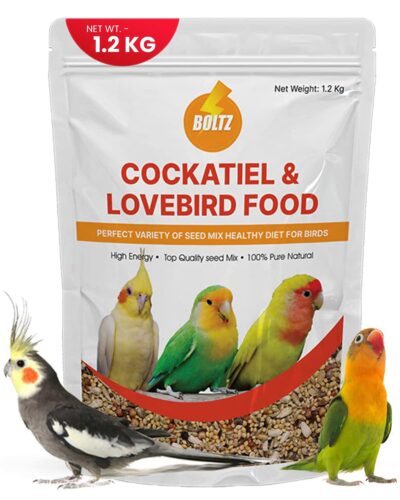 Boltz Adult Bird Food for Cockatiels & Lovebirds – Premium Mix with Canary & Sunflower Seeds (1.2 kg Bag)