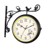 Double Side Wall Mounted Clock Mute 10 inch for Living Room Bathroom Balcony black|1 Wall Clock|Wall Clocks| Home D?©cor
