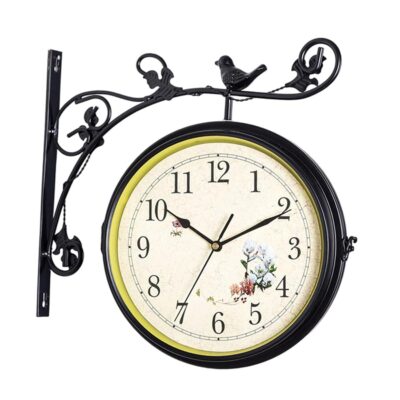 Double Side Wall Mounted Clock Mute 10 inch for Living Room Bathroom Balcony black|1 Wall Clock|Wall Clocks| Home D?©cor