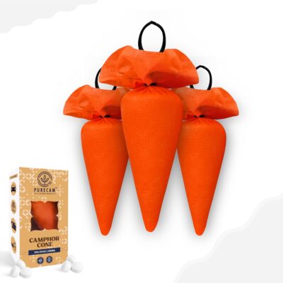 Camphor Cone Air Freshener | Set of 3 Surprise Fragrances | 100% Organic & Natural | Long-Lasting Uplifting Aroma | Mosquito Repellent | For Car, Home, Bathroom, Office | Up to 45 Days