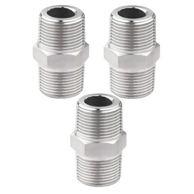NEW WARE SS Hex Nipple 1/2" Male Threaded (Pack of 3)