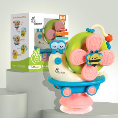 R for Rabbit Orapple 5-in-1 Spinster Baby Toy – Blue Cream