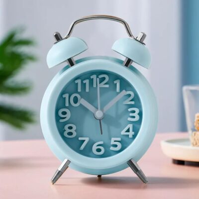 Alarm Clock (10cm) |Alarm Clock for Students |Alarm Clock for Bedroom |Loud Alarm Clock for Heavy Sleepers |Mini Alarm Clock for Kids| Twin Bell Table Clock for Study Table- Blue