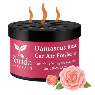 Damascus Rose Car Air Freshener, Car Perfume Gel, 60g | Leakproof Air Freshener | Floral Scent Car Perfume | Long-Lasting 45 Days | Premium Car Accessories