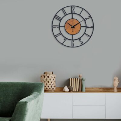 Antique Metal Analog Wall Clock For Home| Big Size Modern Decorative Wall Watch For Home Decor(English Number,40 Cm),Multicolor