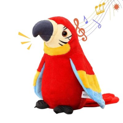 Toyshine Talking Macaw Parrot Plush Toy – Repeats What You Say, Flaps Wings & Speaks for Kids
